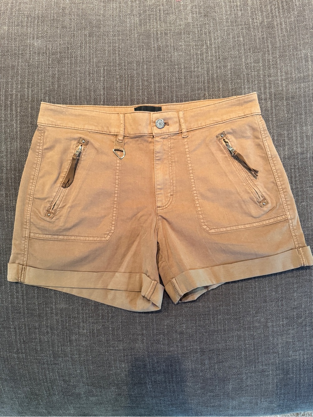 White House Black Market Tan Utility Shorts with Zip Pockets NWOT